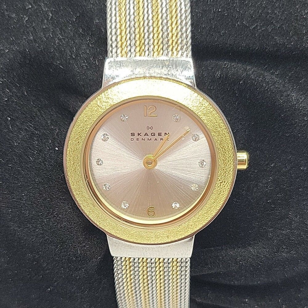 SKAGEN SKW2157 Women's Stainless Steel Analog Gold Dial Quartz Wrist Watch AM597